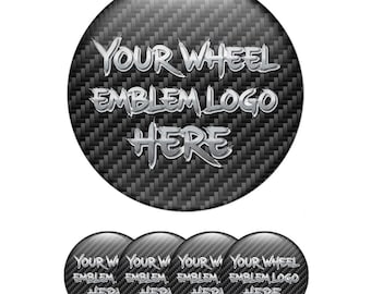 Custom Wheel Center Cap Stickers Set of 4 – 3D Epoxy Dome Decals – Personalized Car Rim Logo – Hubcap Emblem Replacement – Waterproof UV