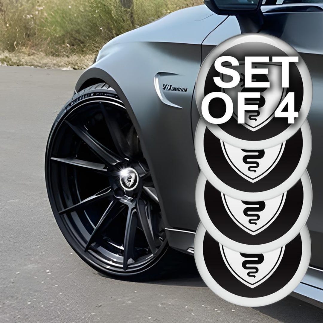 3D Domed Wheel Center Cap Stickers Set of 4 – Epoxy Logo Decals for Car ...