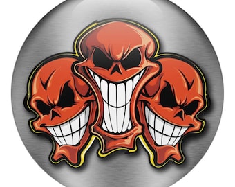 3D Domed Skull Wheel Center Cap Stickers – Custom Logo Rim Decals, Universal Hubcap Overlay (1ps)