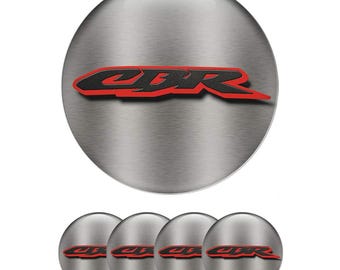 CBR Wheel Center Cap Stickers – 3D Epoxy Decals, Waterproof UV Resistant (Set of 4)