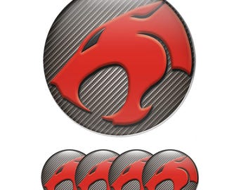 ThunderCats Wheel Center Cap Stickers – 3D Epoxy Decals, Waterproof UV Resistant (Set of 4)