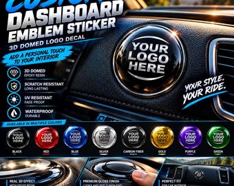 Custom Dashboard Emblem Sticker - 3D Domed Logo Decal for Car Interior