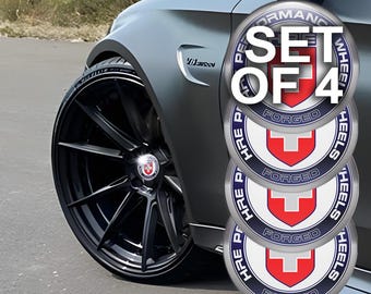 Wheel Center Cap Stickers Set of 4 – 3D Domed Epoxy Resin Logo Decals, Universal Rim Hubcap Overlay, Car Accessories Upgrade