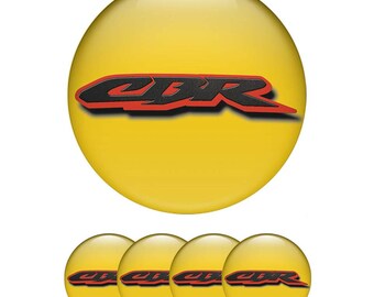 CBR Wheel Center Cap Stickers – 3D Epoxy Decals, Waterproof UV Resistant (Set of 4)