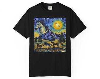Wild Horses Unisex Garment-Dyed Large T-shirt