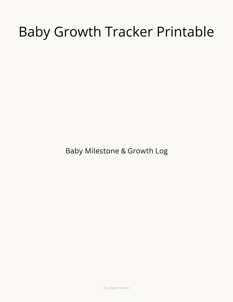 Baby Growth Tracker Printable | Baby Milestone Log | Infant Growth ...