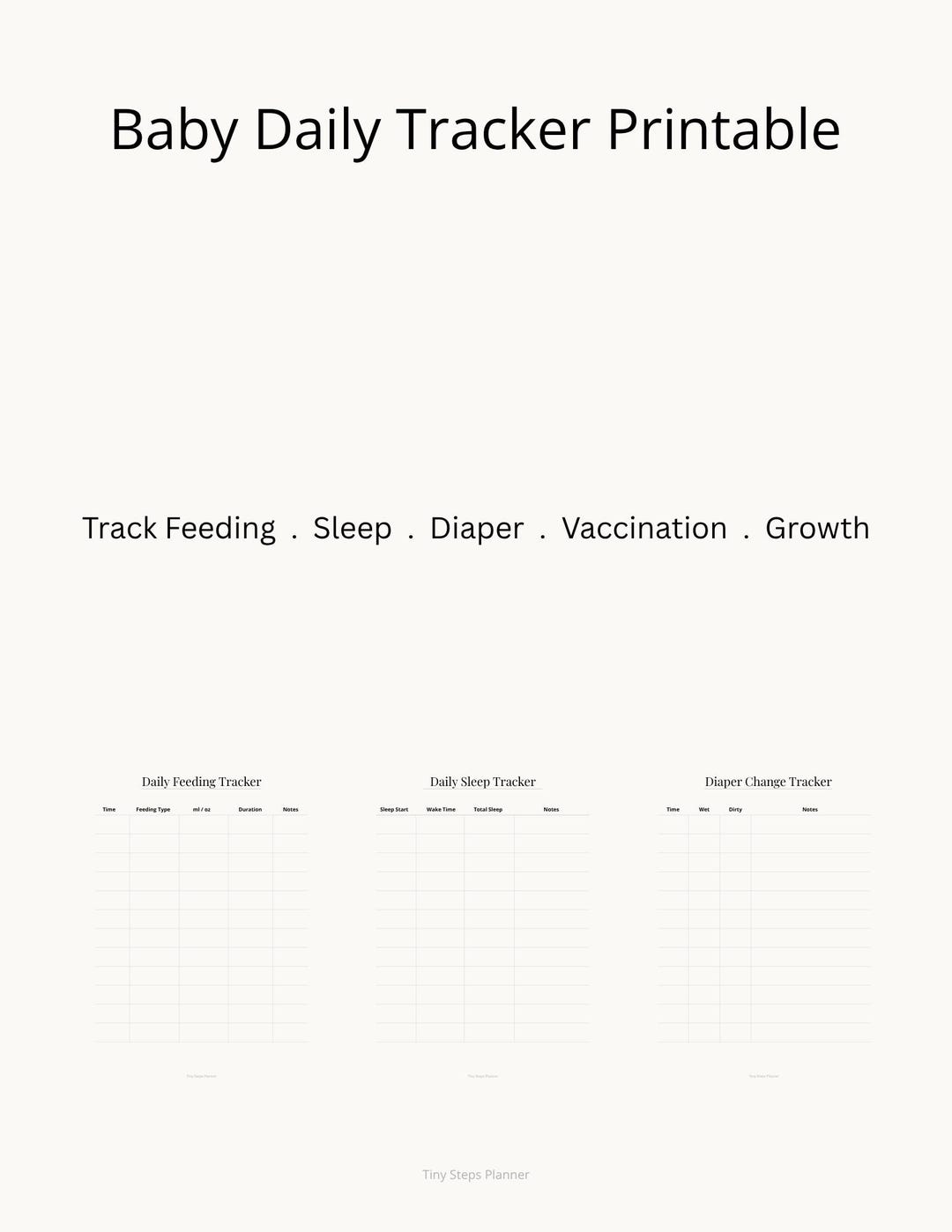 Baby Daily Tracker Printable | Feeding Sleep Diaper Log | Newborn ...
