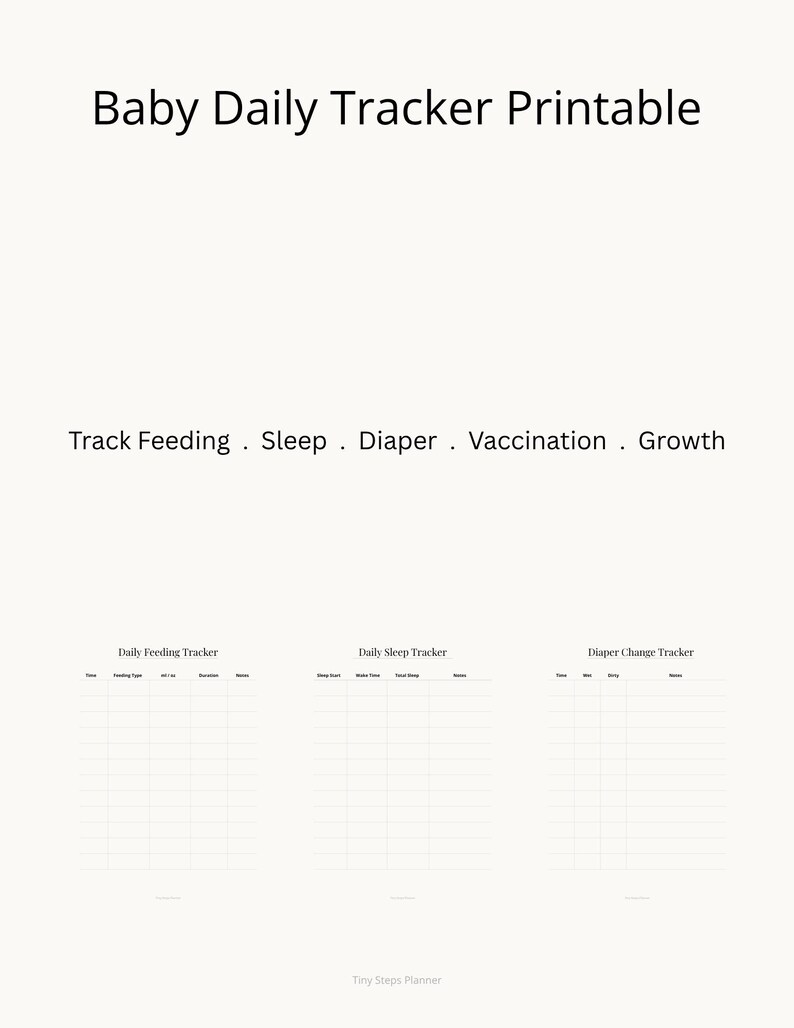 Baby Daily Tracker Printable | Feeding Sleep Diaper Log | Newborn ...
