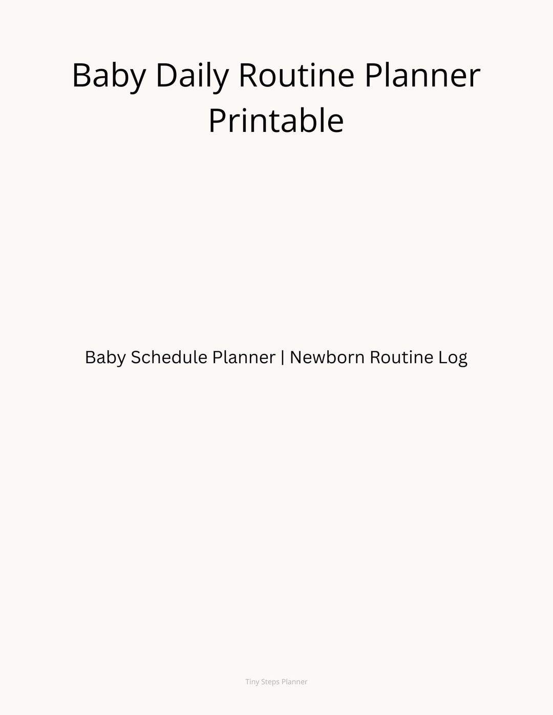 Newborn Routine Pdf Baby Daily Routine Planner Printable | Baby Schedule Planner | Newborn ...