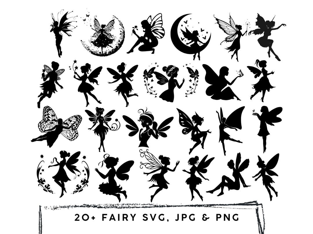 Fairy SVG Bundle 24 Designs | Magical Fantasy Fairy Clipart Pack ...