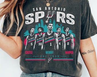 Wembanyama Castle Harper Kornet Vintage Comfort Colors Shirt, San Antonio Basketball Graphic T-Shirt, Game Day Fiesta Tee