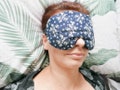 Weighted Eyepatch,Branch Pattern, Washable Cover,Blindfold,Aromatherapy Lavender Flaxseed, Adjustable Sleep Mask