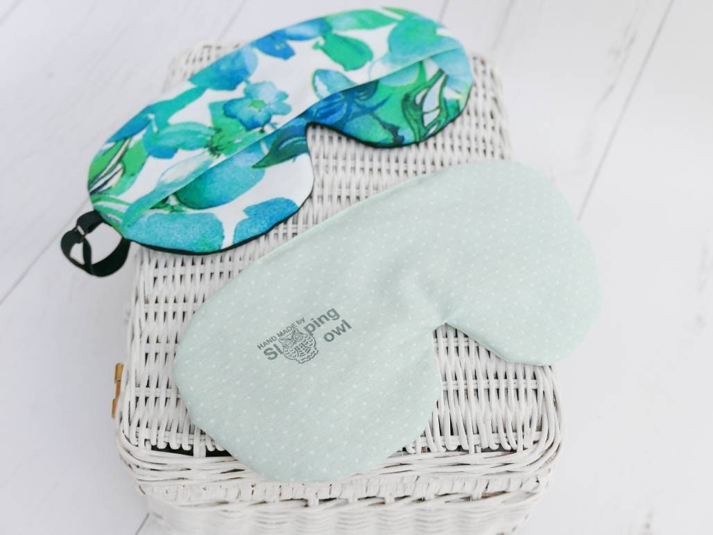 Organic Weighted Eye maskPainted Green Flowers Washable Etsy