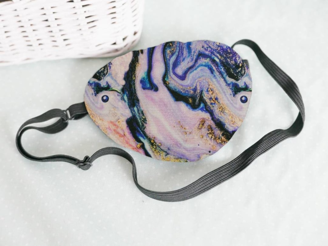 Luxurious 3D Soft Eye Patch Marble Design adjustable and Eye-friendly