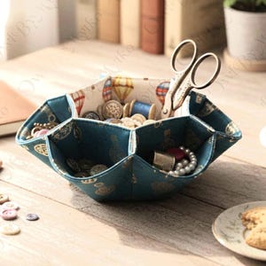 Flower-Style Fabric Organizer Sewing Pattern: Beginner-Friendly PDF Template (A4, US Letter)