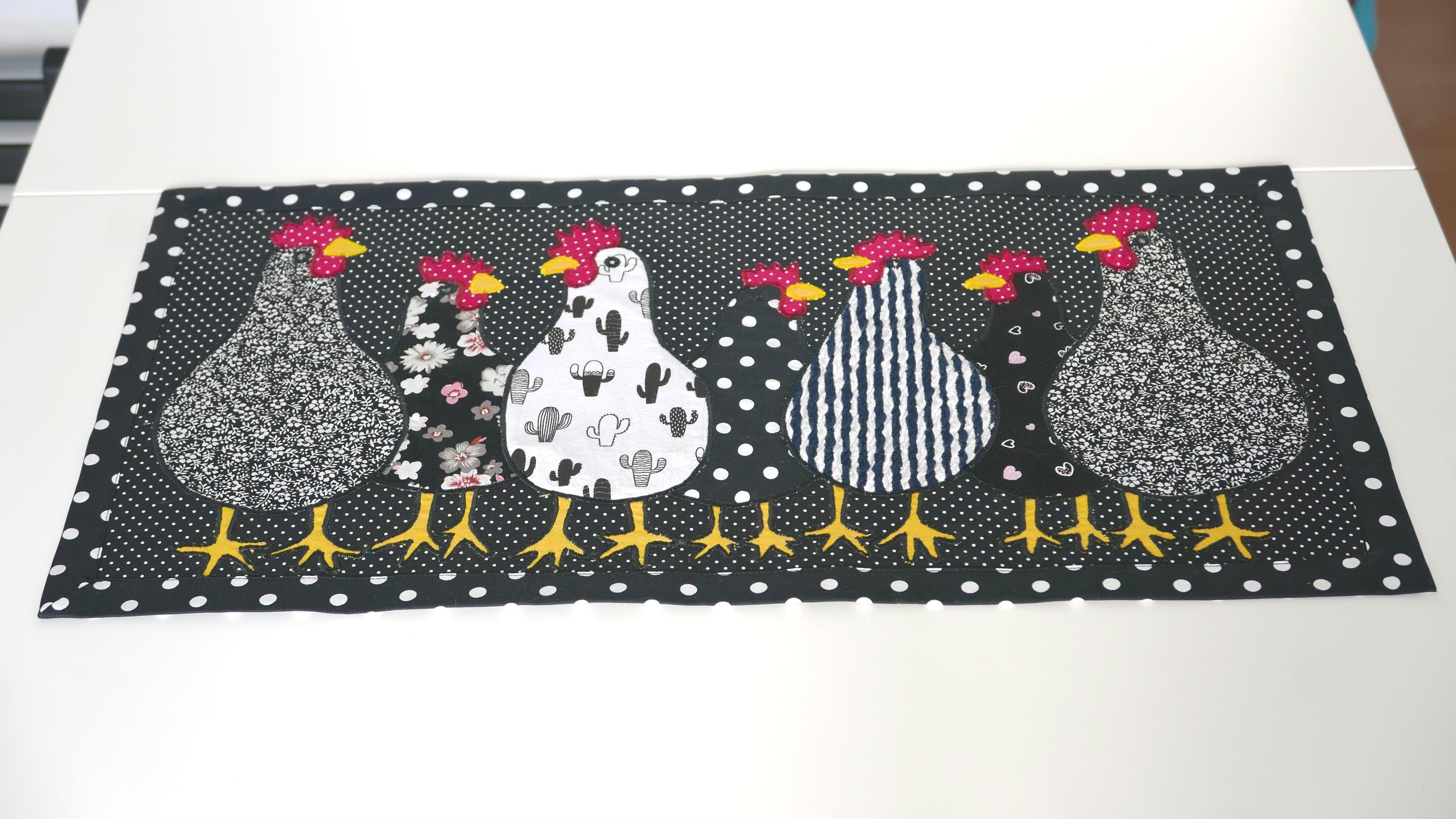 Chicken Applique Table Runner Sewing Pattern: Beginner-friendly PDF ...