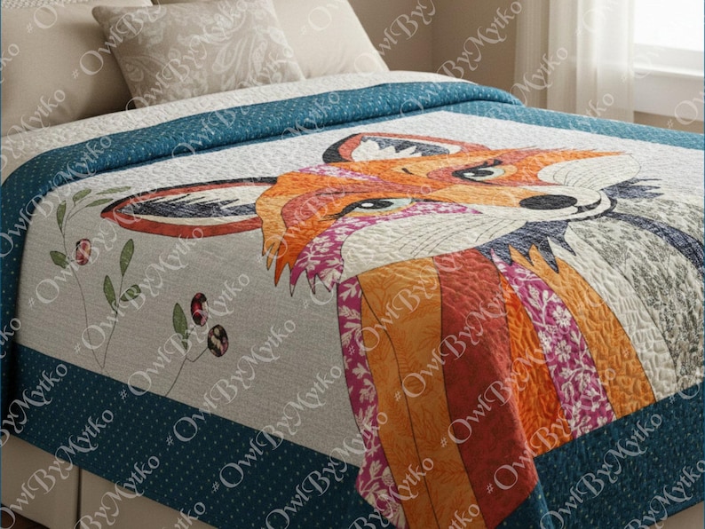 Patrón de costura para edredón con apliques de zorro: Plantilla PDF para principiantes (A4, Carta EE. UU.) imagen 15