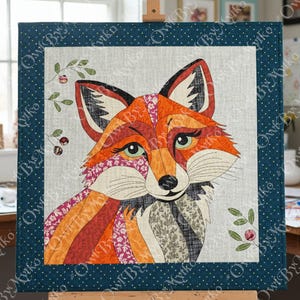 Patrón de costura para edredón con apliques de zorro: Plantilla PDF para principiantes (A4, Carta EE. UU.) imagen 4