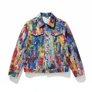 Graffiti Denim Jacket Men - Etsy
