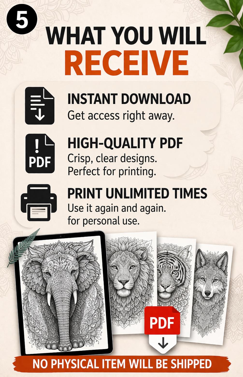 100 Printable Animal Mandala Coloring Pages PDF | Instant Download ...