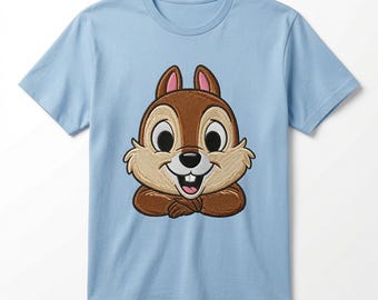 Chipmunk Embroidery Design, Cute Chip and Dale Machine Embroidery File, Disney Cartoon Pattern, Digital Download, Embroidery Motif