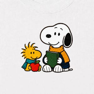 Pumpkin Season Cartoon Dog and Friends Digital Embroidery File, Cute Fall Machine Embroidery Design, Cozy Autumn Instant Download