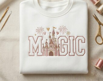 Disney Castle Embroidery Design, Magic Embroidery File, Instant Download, Machine Embroidery Pattern, Fairy Tale Castle Digital Design