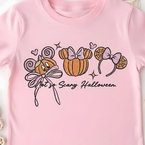 Embroidered Disney Halloween File, Mickey Not So Scary Halloween File, Coquette Pumpkin Minnie Ears Top, Whimsical Disney Vacation Gift