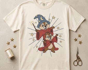 Chip and Dale Wizard Embroidery Design, Magical Chipmunk Machine Embroidery File, Cute Disney Character Pattern, Instant Digital Download