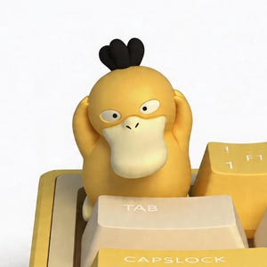 Teclas de resina Psyduck Pokemon Artesanais Feitas à Mão Personalizadas Teclas de Anime Tecla Pato Fofo Tecla Escape Teclado