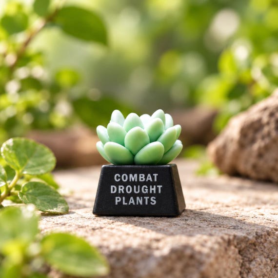 A lush miniature succulent sculpted in resin and mounted as a functional keycap — it's like a tiny terrarium living on your keyboard.