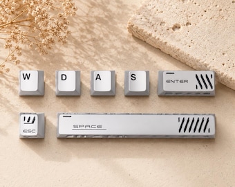 Gaming Keycap Set Metal Enter Keycap ESC Spacebar Keycap WASD Custom Mechanical Keyboard Artisan Keycaps Collectible