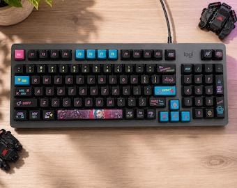 Juego de teclas LoL Gaming PBT Juego de teclas personalizadas de anime Teclas de teclado grabadas Juego completo de teclas para teclado mecánico