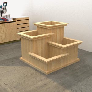 Plano para jardinera de madera de 4 niveles, archivo digital, plano para bricolaje. Dimensiones métricas e imperiales, PDF A3.