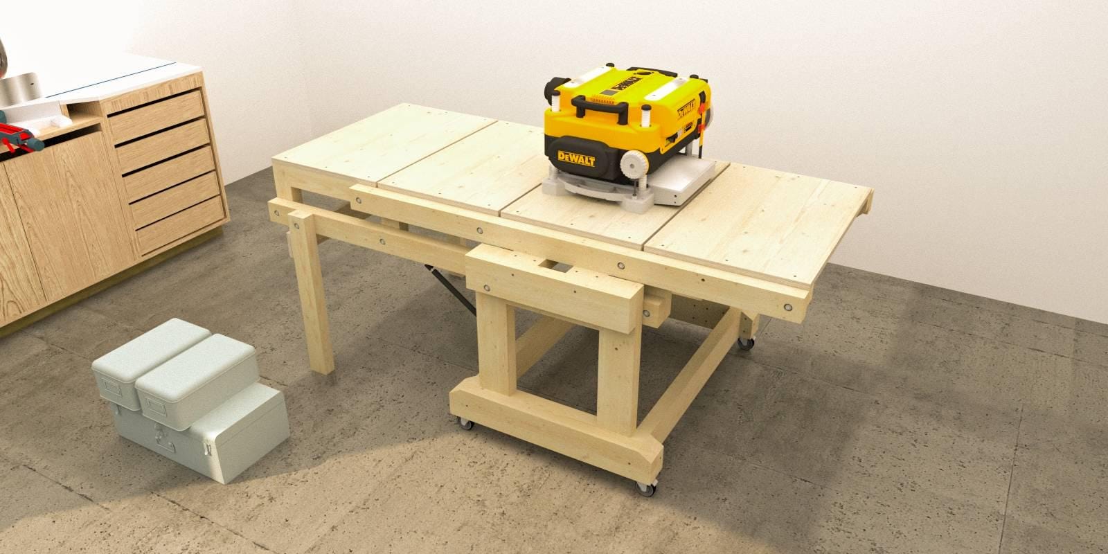 Workbench Plan With Convertible Shelf, Digital File, DIY Plan. Metric ...