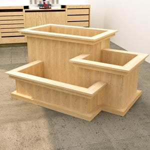 Three-tier wooden planter plan, digital file, DIY plan. Metric and imperial dimensions, A3 PDF