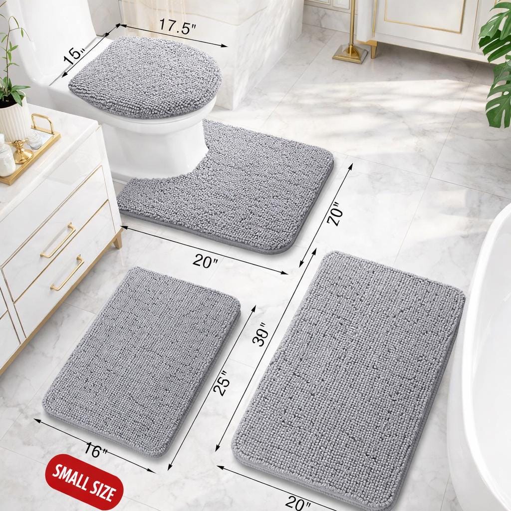 Extra Soft Chenille Bath Rug, Absorbent Non-slip Mat (30x20 Inch) - Etsy