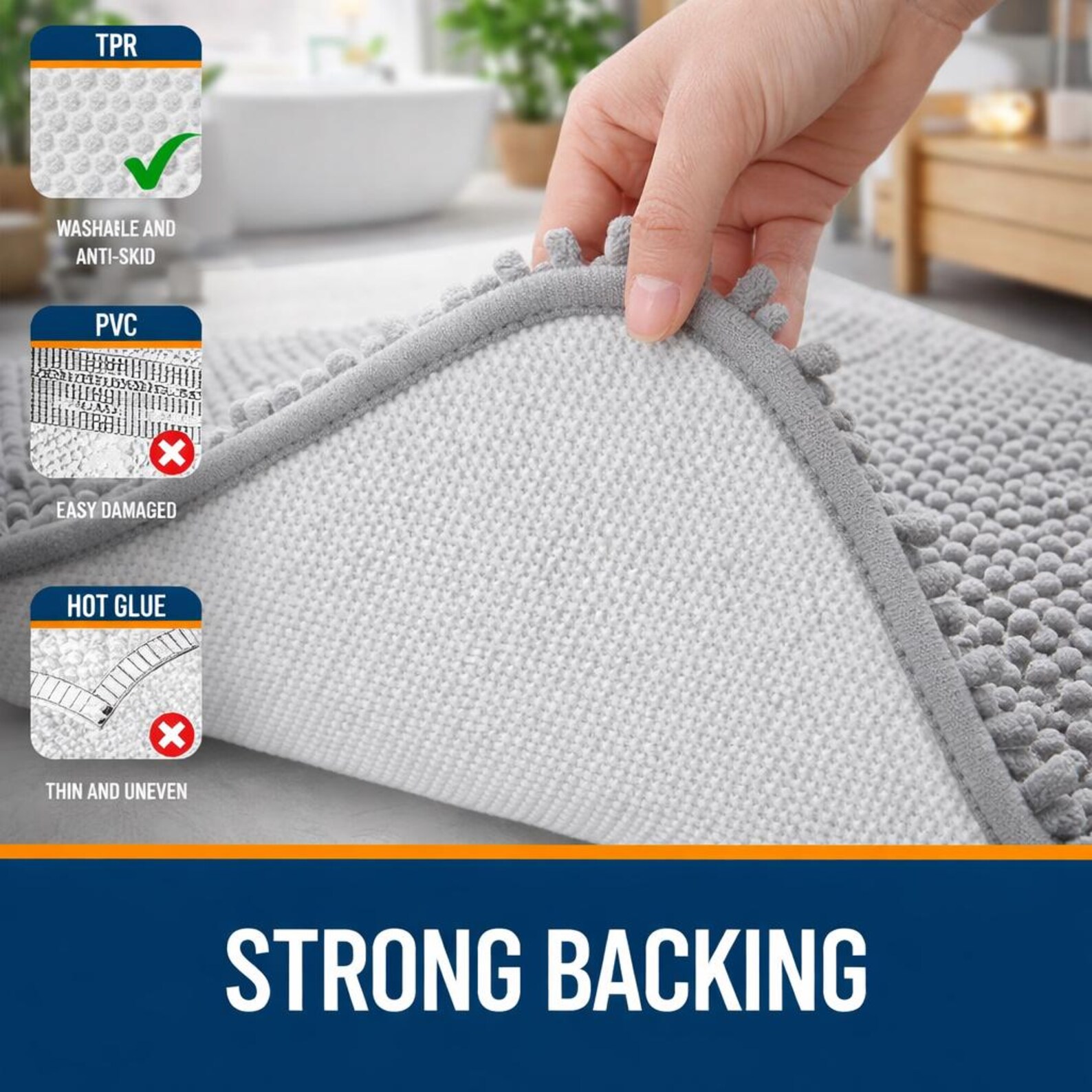 Extra Soft Chenille Bath Rug, Absorbent Non-slip Mat (30x20 Inch) - Etsy