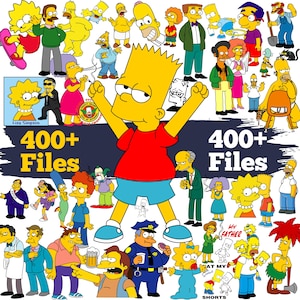 Simpsons 100 clipart-paket: SVG-klippfiler för Cricut / Silhouette (utskrivbart pysselmaterial)