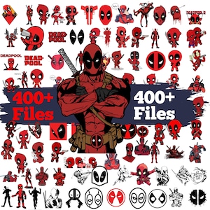 Paquete de archivos SVG de Deadpool, PNG de superhéroes, SVG de Baby Deadpool, imágenes prediseñadas de Deadpool, Cricut y Silhouette, archivos de corte vectorial digital, descarga instantánea.