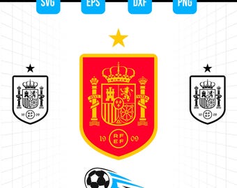 Spain National Football Team Logo SVG PNG – Soccer Crest Cut File (Digital Download)