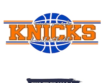 Knicks Basketball PNG, New York Basketball Design, High Resolution Sublimation (Digital Download)
