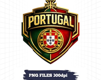 Portugal National Football T shirt Team Logo SVG PNG – Soccer Crest Cut File (Digital Download)