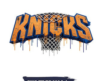 Knicks Basketball PNG, NYC Knicks, Street Drip T-Shirt, Sublimation Design, High-Resolution PNG Clipart (Digital Download)