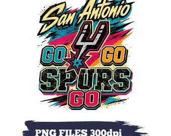 Retro Go Spurs Go PNG SVG, San Antonio Spurs Basketball Shirt Design, NBA Basketball Design, Spurs , Wembanyama Spurs, Game Day Shirt