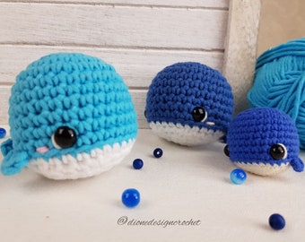 Cute little Whale for beginners (no sew) - PDF Crochet pattern