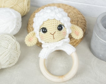 Baby Rattle Lamb Lilly - PDF Crochet pattern