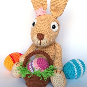 Easter Bunny with Easter Eggs Crochet Pattern / Amigurumi