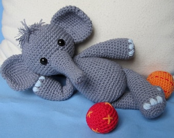 Playful Elephant Bert- Amigurumi Crochet Pattern / PDF e-Book / Stuffed Animal Tutorial