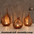 Wooden Tealight Candle Holder Lotus Flame Lantern Centerpiece Aesthetic Boho Home Decor Housewarming Gift Mid Century Modern Candle Stand